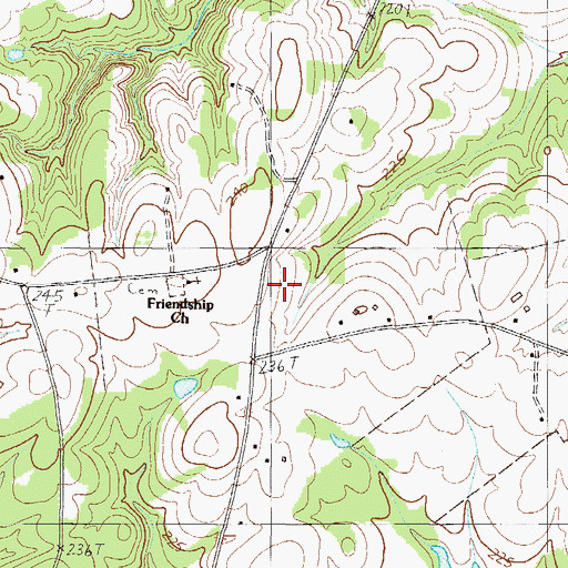 Topographic Map of Friendship Cemetery, SC