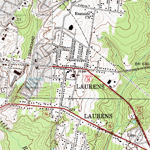 Topographic Map of Garlington Street Grammar School (historical), SC