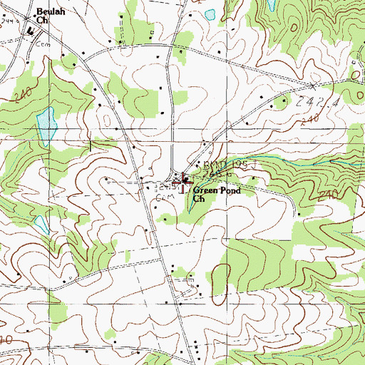 Topographic Map of Green Pond Cemetery, SC