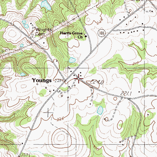Topographic Map of Harris Grove School (historical), SC