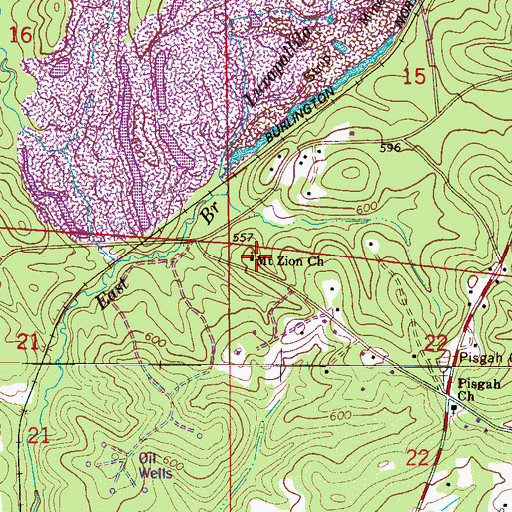 Topographic Map of Mount Zion Church, AL