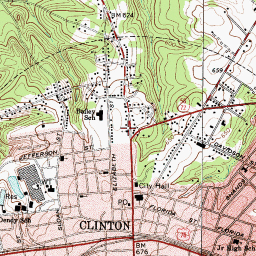 Topographic Map of Hebron Baptist Church, SC