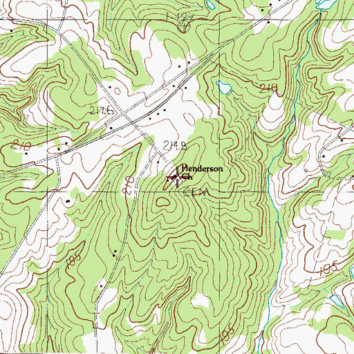 Topographic Map of Henderson Cemetery, SC