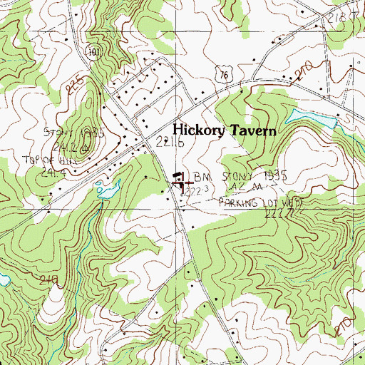 Topographic Map of Hickory Tavern School, SC