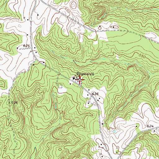 Topographic Map of Hopewell Cemetery, SC