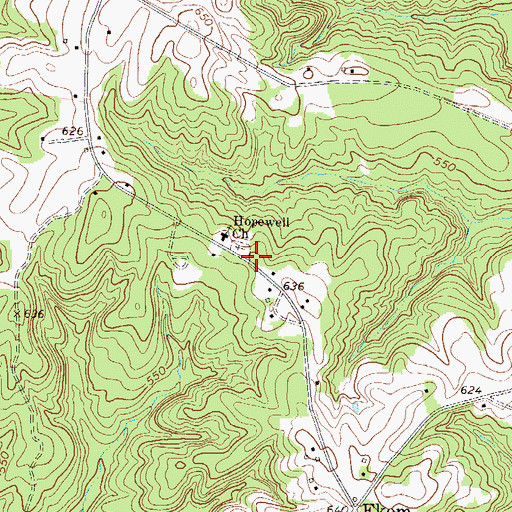 Topographic Map of Hopewell School (historical), SC