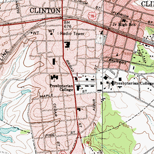 Topographic Map of James H Thomason Library, SC