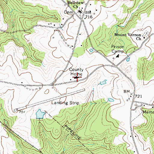 Topographic Map of Laurens County Home, SC