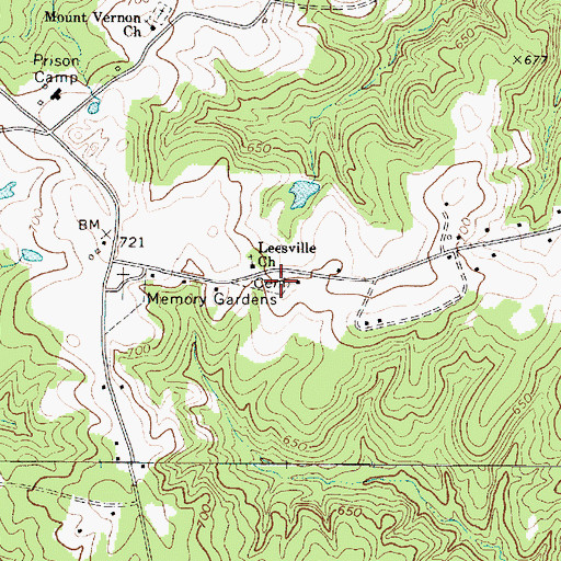 Topographic Map of Leesville Cemetery, SC