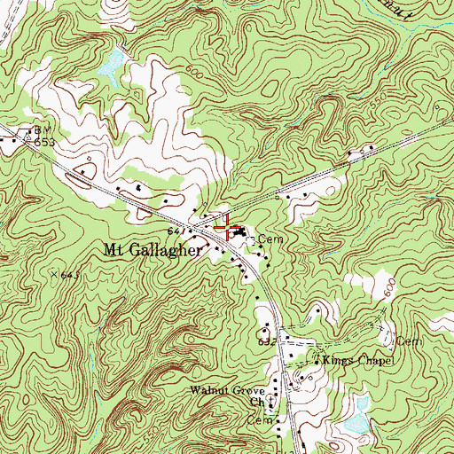 Topographic Map of Mount Galleger School (historical), SC