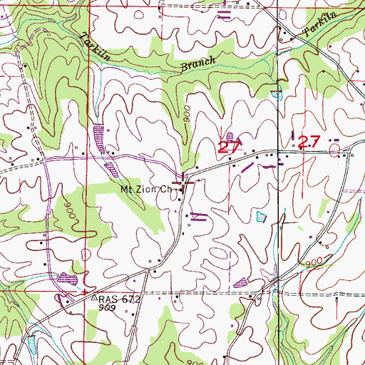 Topographic Map of Brooklyn Holiness Church, AL