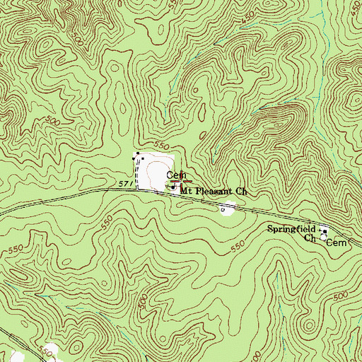 Topographic Map of Mount Pleasant Cemetery, SC