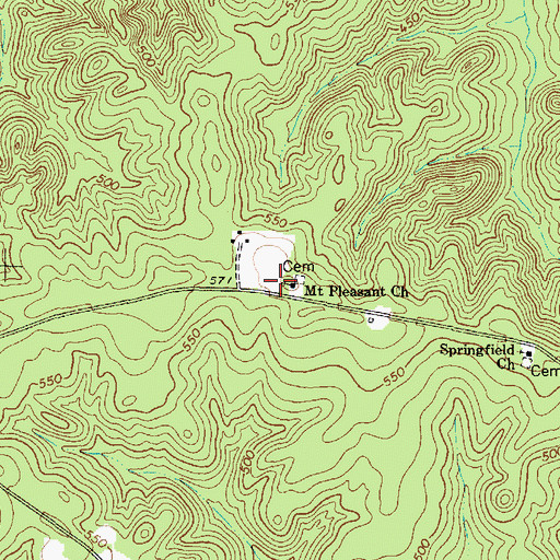 Topographic Map of Mount Pleasant School (historical), SC