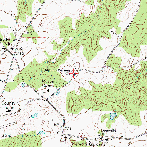 Topographic Map of Mount Vernon School (historical), SC
