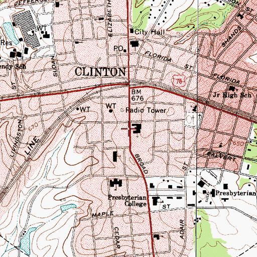 Topographic Map of Nellie Scott Library, SC