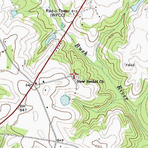 Topographic Map of New Bethel School (historical), SC
