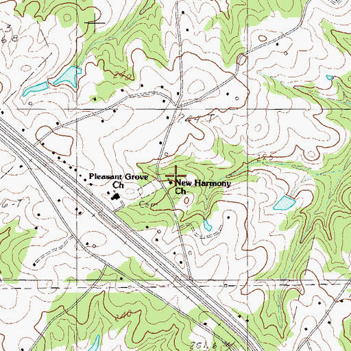 Topographic Map of New Harmony Cemetery, SC
