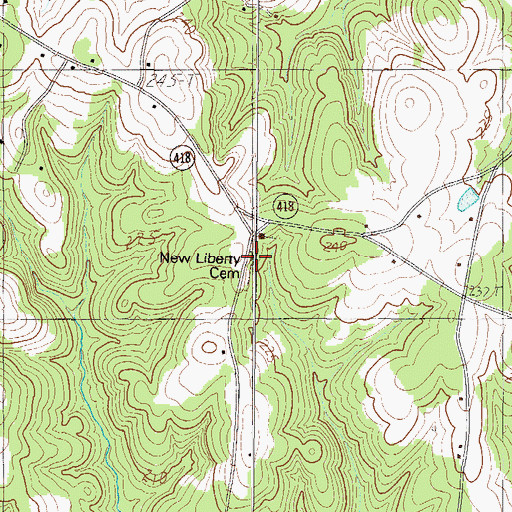Topographic Map of New Liberty Cemetery, SC