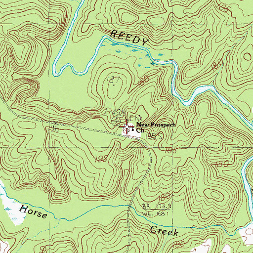 Topographic Map of New Prospect Cemetery, SC