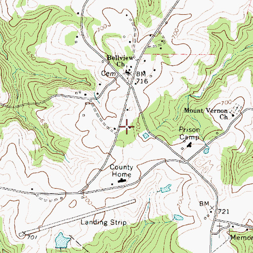 Topographic Map of Oak Grove School (historical), SC