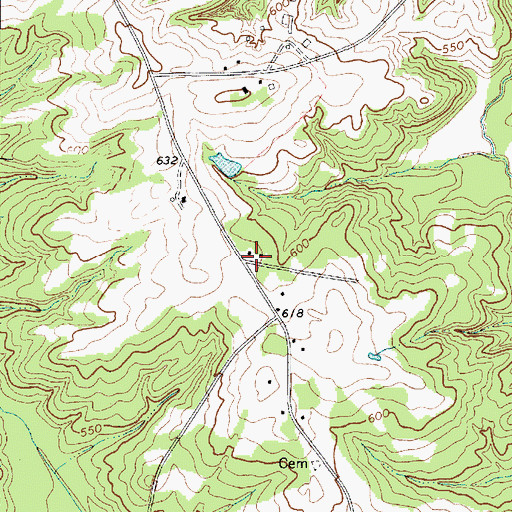 Topographic Map of Oak Grove School (historical), SC