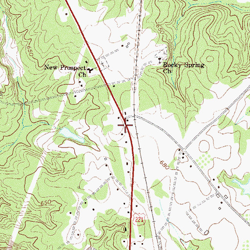 Topographic Map of Rock Springs School (historical), SC