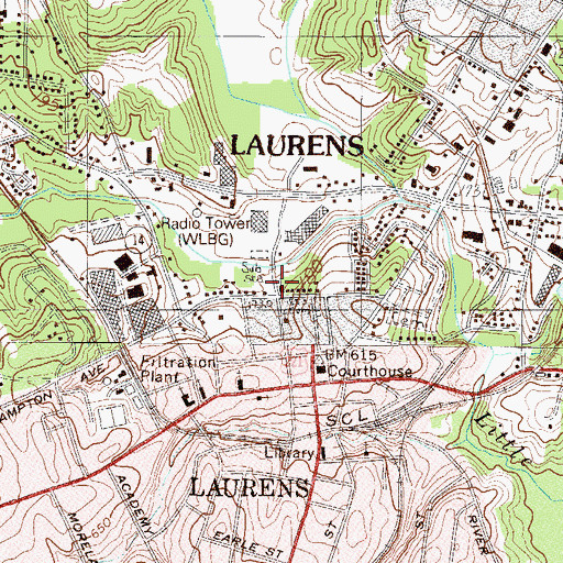 Topographic Map of Saint Paul First Baptist Church, SC