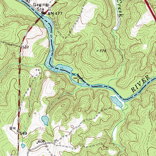Topographic Map of Sandy Ford, SC