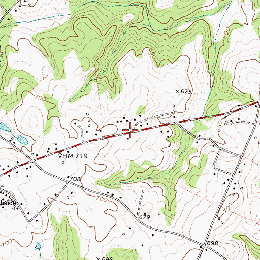 Topographic Map of Sandy Springs Church (historical), SC