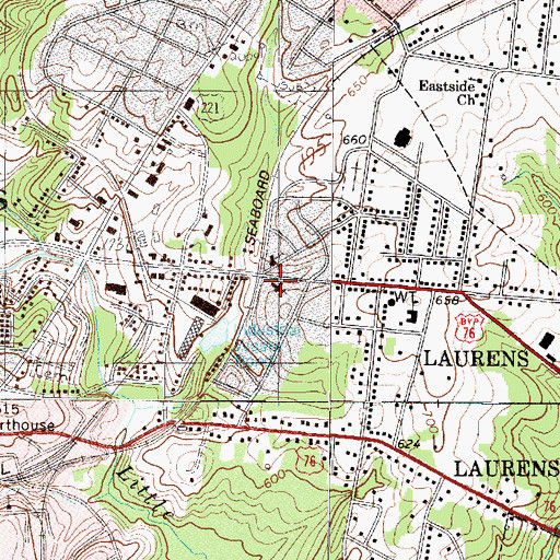 Topographic Map of Second Baptist Church, SC