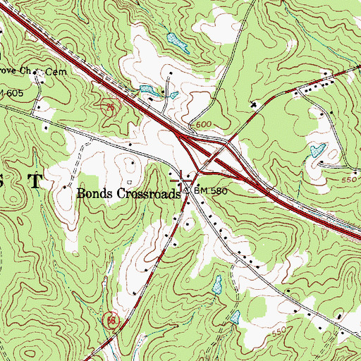 Topographic Map of Shady Grove School (historical), SC