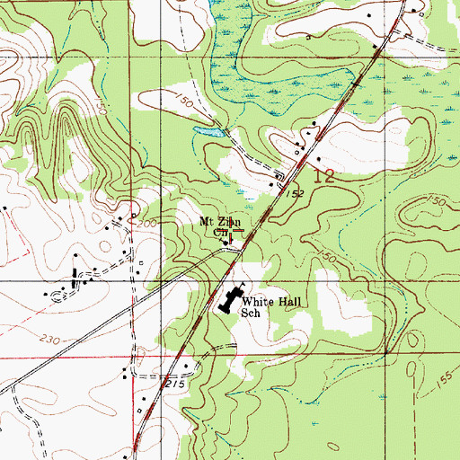 Topographic Map of Mount Zion School, AL