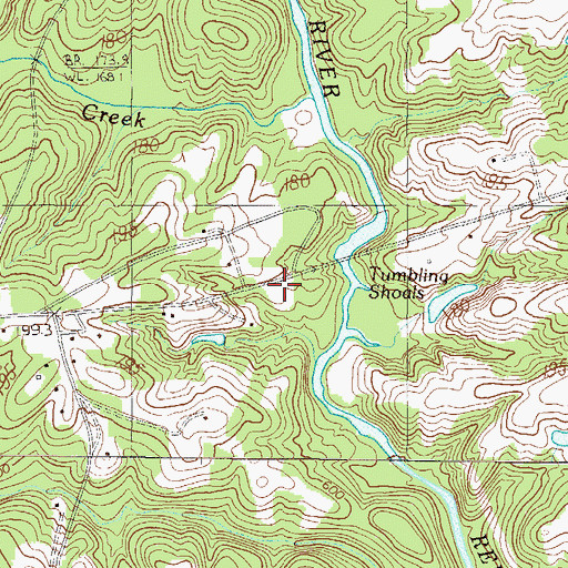 Topographic Map of Tumbling Shoals (historical), SC