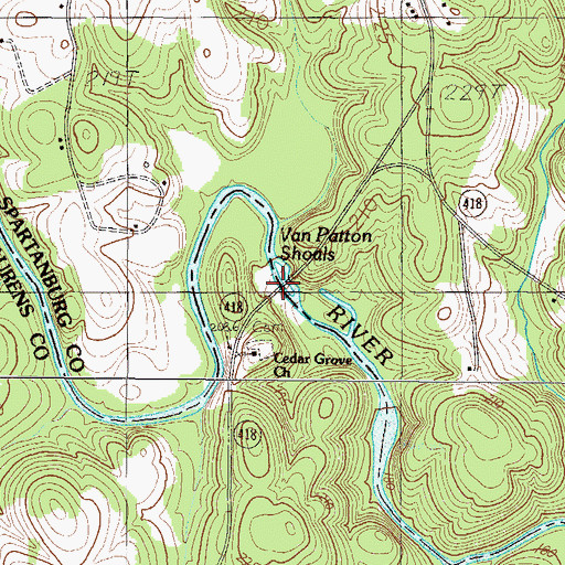 Topographic Map of Van Pattons Bridge, SC
