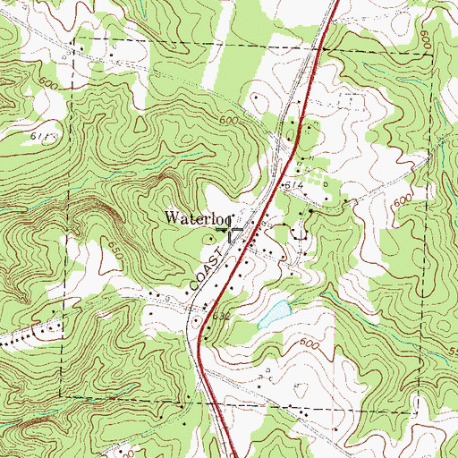 Topographic Map of Waterloo United Methodist Church, SC