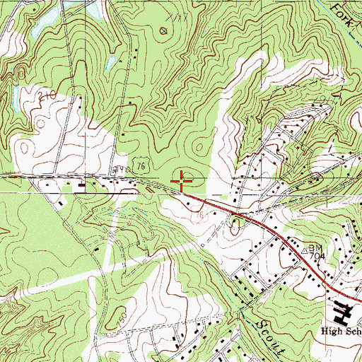 Topographic Map of Western Plaza Shopping Center, SC