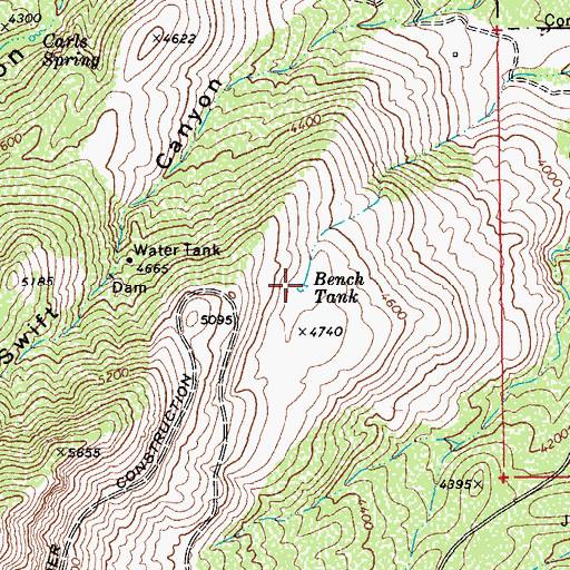 Topographic Map of Bench Tank, AZ