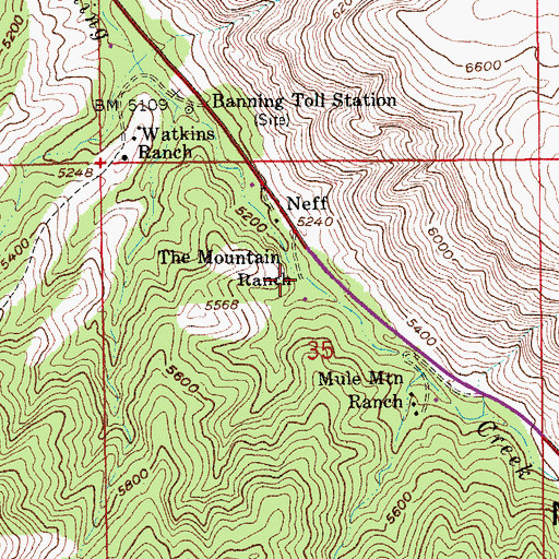 Topographic Map of The Mountain Ranch, AZ