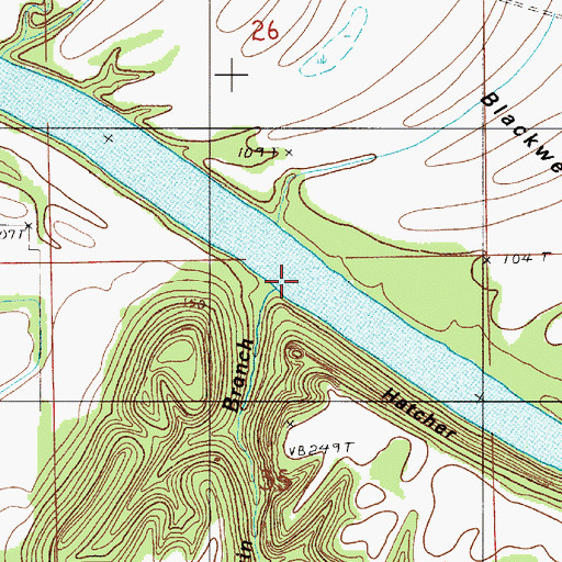 Topographic Map of Mountain Branch, AL