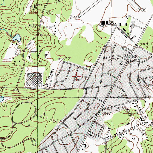 Topographic Map of Arrowwood, SC
