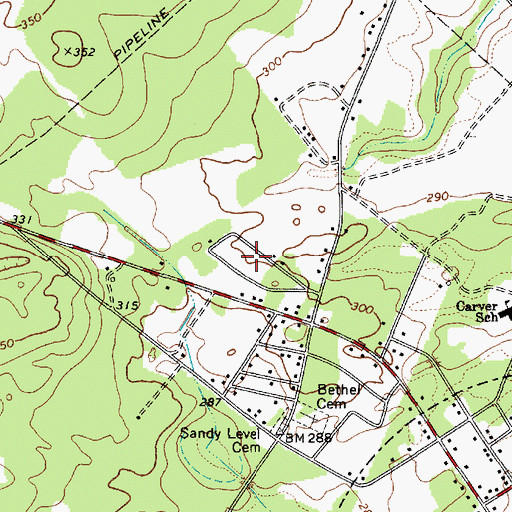 Topographic Map of Baxley, SC