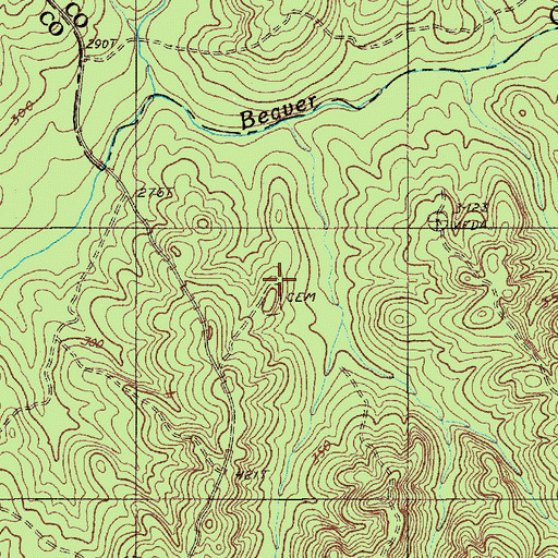 Topographic Map of Beaver Creek Meeting House (historical), SC