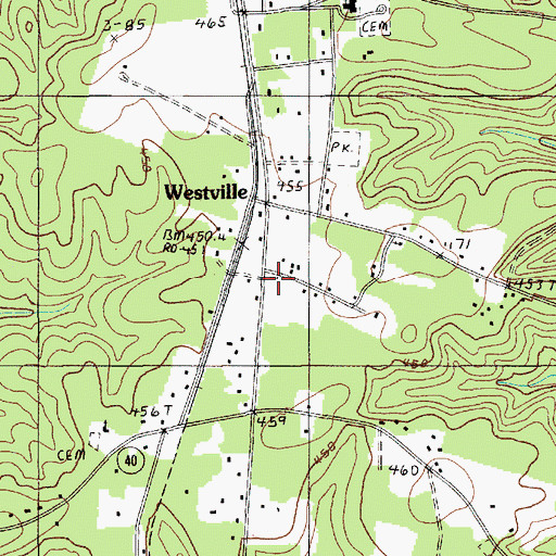 Topographic Map of Belmont Baptist Church, SC