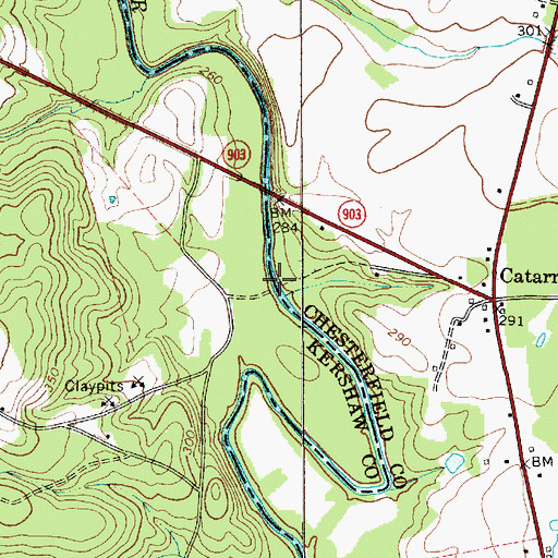 Topographic Map of Blakneys Bridge (historical), SC