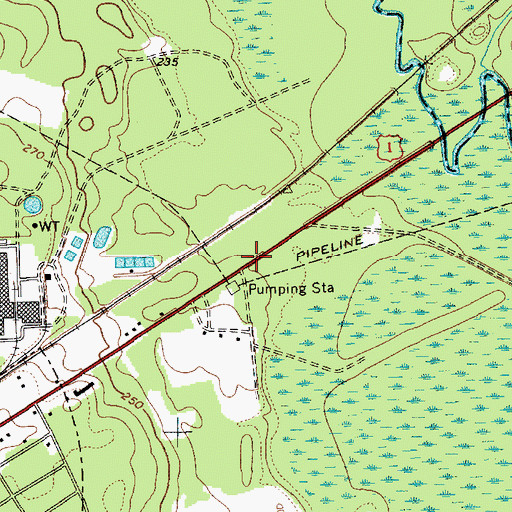Topographic Map of Blue Spring (historical), SC