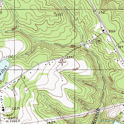 Topographic Map of Branham Heights, SC