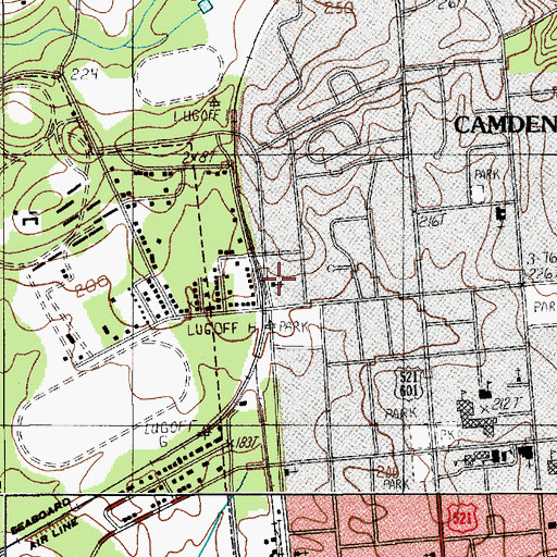 Topographic Map of Camden Church of God, SC