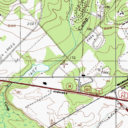 Topographic Map of Camden Conference Center, SC