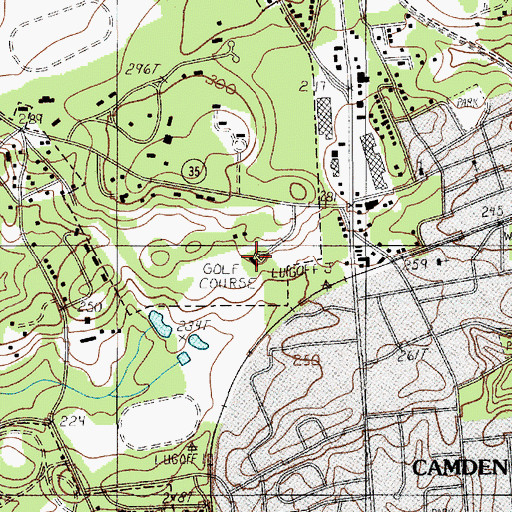 Topographic Map of Camden Country Club, SC