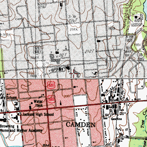 Topographic Map of Camden Primary School, SC